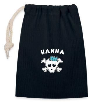 Piratin Hanna Design für Mädchen und Frauen - Verschließbarer Geschenkbeutel aus Baumwolle (14x20cm) - Navy - Vorne