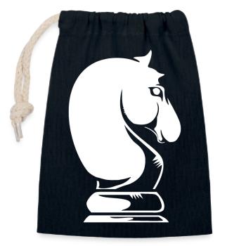 Schach Springer Pferd Schachbrett - Verschließbarer Geschenkbeutel aus Baumwolle (14x20cm) - Navy - Vorne