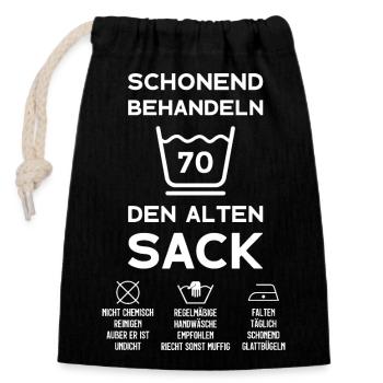 70.GEBURTSTAG ALTER SACK 70 JAHRE JAHRGANG 1953 - Verschließbarer Geschenkbeutel aus Baumwolle (14x20cm) - Schwarz - Vorne