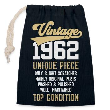 VINTAGE 1962 UNIQUE PIECE 64TH BIRTHDAY - Closable cotton gift bag (14x20cm) - navy - Front