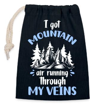 Nature Conservation Wood Mountains - Closable cotton gift bag (14x20cm) - navy - Front