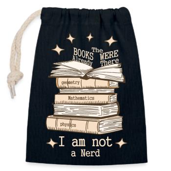 I'm not a nerd - Closable cotton gift bag (14x20cm) - navy - Front