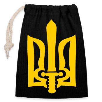 ukraine - Sac cadeau en coton avec cordon (14 x 20 cm) - noir - Devant