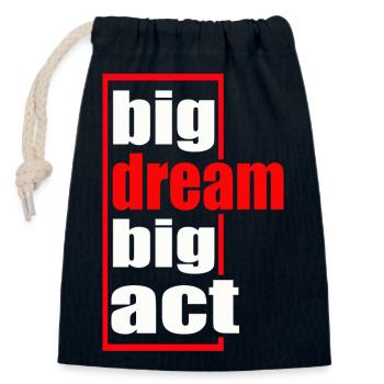 big bream big act - Sac cadeau en coton avec cordon (14 x 20 cm) - bleu marine - Devant