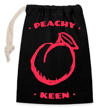 Peachy Keen Fruit - Sac cadeau en coton avec cordon (14 x 20 cm) - noir - Devant
