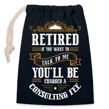 Pensioner Granny Pension Senior - Sac cadeau en coton avec cordon (14 x 20 cm) - bleu marine - Devant