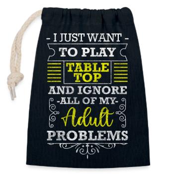 Stratégie gagnante de Tabletop Geek - Sac cadeau en coton avec cordon (14 x 20 cm) - bleu marine - Devant