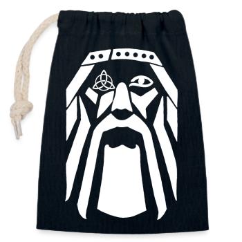 Guerrier viking (blanc) - Sac cadeau en coton avec cordon (14 x 20 cm) - bleu marine - Devant