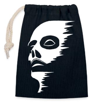 Ghostly face - Closable cotton gift bag (14x20cm) - navy - Front