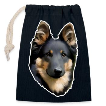 Bohemian Shepherd chodsky - Closable cotton gift bag (14x20cm) - navy - Front