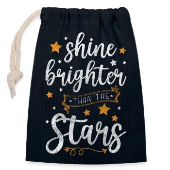 Sternenhimmel Wunsch Traum Nacht - Verschließbarer Geschenkbeutel aus Baumwolle (14x20cm) - Navy - Vorne