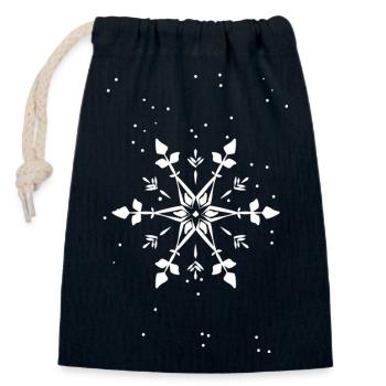 étoile - Sac cadeau en coton avec cordon (14 x 20 cm) - bleu marine - Devant