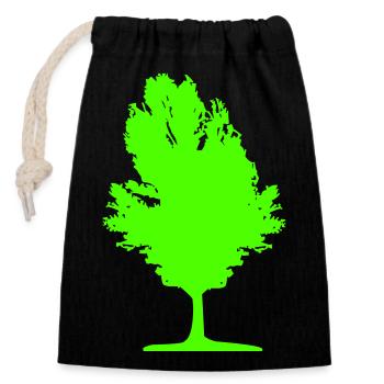 Tree 01 - Closable cotton gift bag (14x20cm) - black - Front