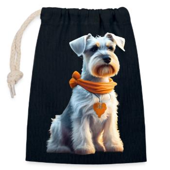 Schöner Hund - Verschließbarer Geschenkbeutel aus Baumwolle (14x20cm) - Navy - Vorne