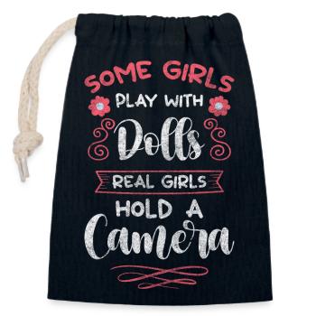 Camera Photo SLR Camera Photo Shoot - Closable cotton gift bag (14x20cm) - navy - Front