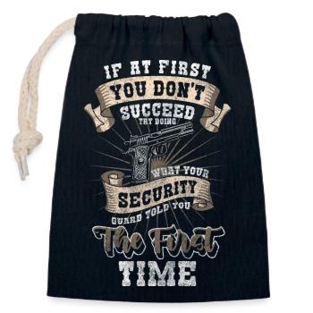 Security Protection Cynics - Closable cotton gift bag (14x20cm) - navy - Front