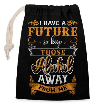 Redémarrage de la consommation saine d’alcool sans alcool - Sac cadeau en coton avec cordon (14 x 20 cm) - noir - Devant