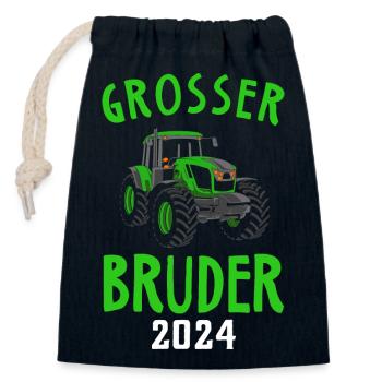 Grand Frère 2024 - Sac cadeau en coton avec cordon (14 x 20 cm) - bleu marine - Devant