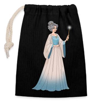 fairy godmother - Sac cadeau en coton avec cordon (14 x 20 cm) - noir - Devant