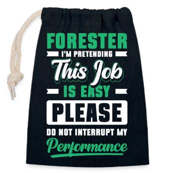 Forester Hunter - Closable cotton gift bag (14x20cm) - navy - Front