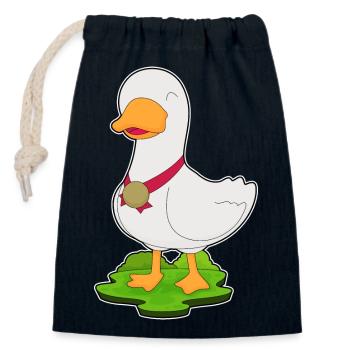 Médaille du canard - Sac cadeau en coton avec cordon (14 x 20 cm) - bleu marine - Devant