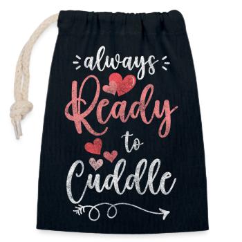 Relationship Partner Cuddly - Closable cotton gift bag (14x20cm) - navy - Front