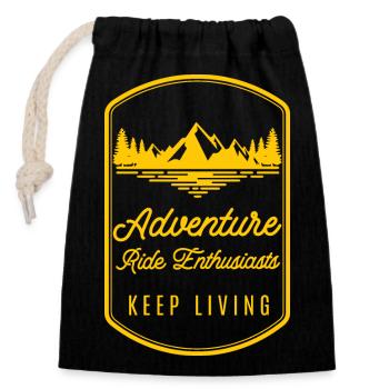 Logo : Jaune - Sac cadeau en coton avec cordon (14 x 20 cm) - noir - Devant