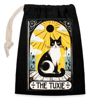 Tarot de lutin - Sac cadeau en coton avec cordon (14 x 20 cm) - noir - Devant