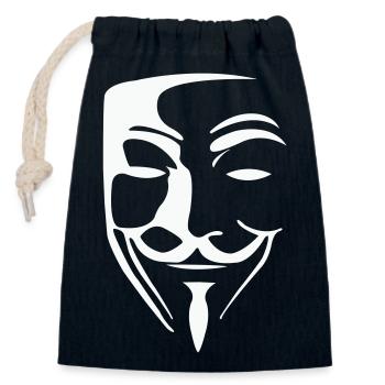 anonymous maske - Verschließbarer Geschenkbeutel aus Baumwolle (14x20cm) - Navy - Vorne