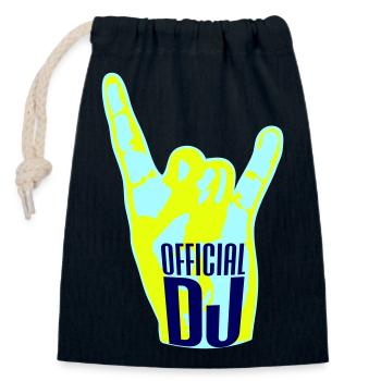 Officiel DJ Music Heavy Metal Horns Geste de la main - Sac cadeau en coton avec cordon (14 x 20 cm) - bleu marine - Devant