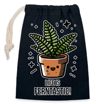 Das Leben ist ferntastisch - Verschließbarer Geschenkbeutel aus Baumwolle (14x20cm) - Navy - Vorne