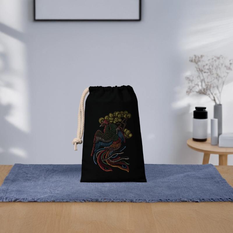 Hōō (鳳凰 Phönix, Phönix oder Phönix) | Yōkai-Serie Verschließbarer Geschenkbeutel aus Baumwolle (14x20cm)