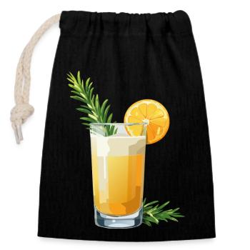 Cocktail - Bartender - Verschließbarer Geschenkbeutel aus Baumwolle (14x20cm) - Schwarz - Vorne