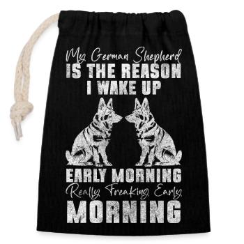 Dog Dog Breed Schutzhund Tracking Dog - Closable cotton gift bag (14x20cm) - black - Front