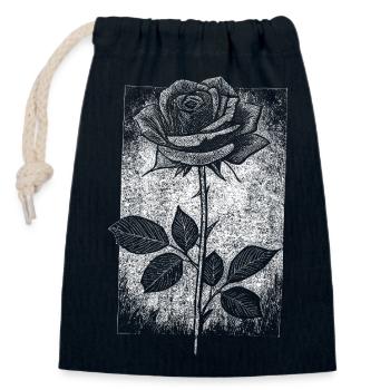 Rose in Gothic Style - Closable cotton gift bag (14x20cm) - navy - Front