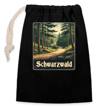 Black Forest Forest Trail - Closable cotton gift bag (14x20cm) - black - Front