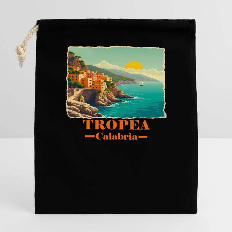 Tropea Calabria orange Sac cadeau en coton avec cordon (14 x 20 cm)