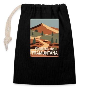 Sierra de Tramuntana - Closable cotton gift bag (14x20cm) - black - Front