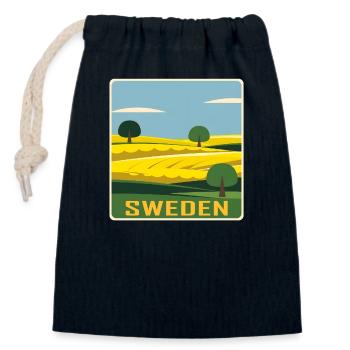 Schweden - Verschließbarer Geschenkbeutel aus Baumwolle (14x20cm) - Navy - Vorne