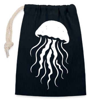 Jellyfish - Closable cotton gift bag (14x20cm) - navy - Front