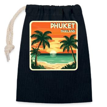 Phuket Thailand - Closable cotton gift bag (14x20cm) - navy - Front