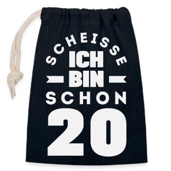 Funny 20th Birthday Gift - Closable cotton gift bag (14x20cm) - navy - Front