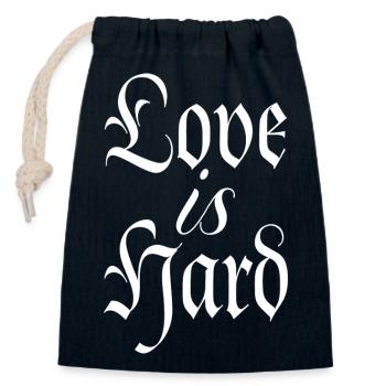 Liebe ist harter ästhetischer Text - Verschließbarer Geschenkbeutel aus Baumwolle (14x20cm) - Navy - Vorne