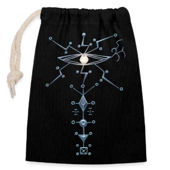 Mystical Eye sigil. - Closable cotton gift bag (14x20cm) - black - Front