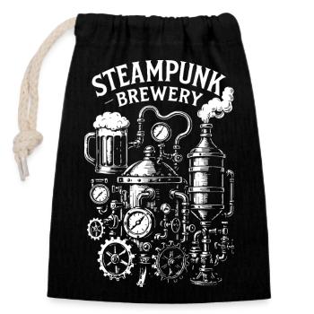 Steampunk Brewery gift - Closable cotton gift bag (14x20cm) - black - Front