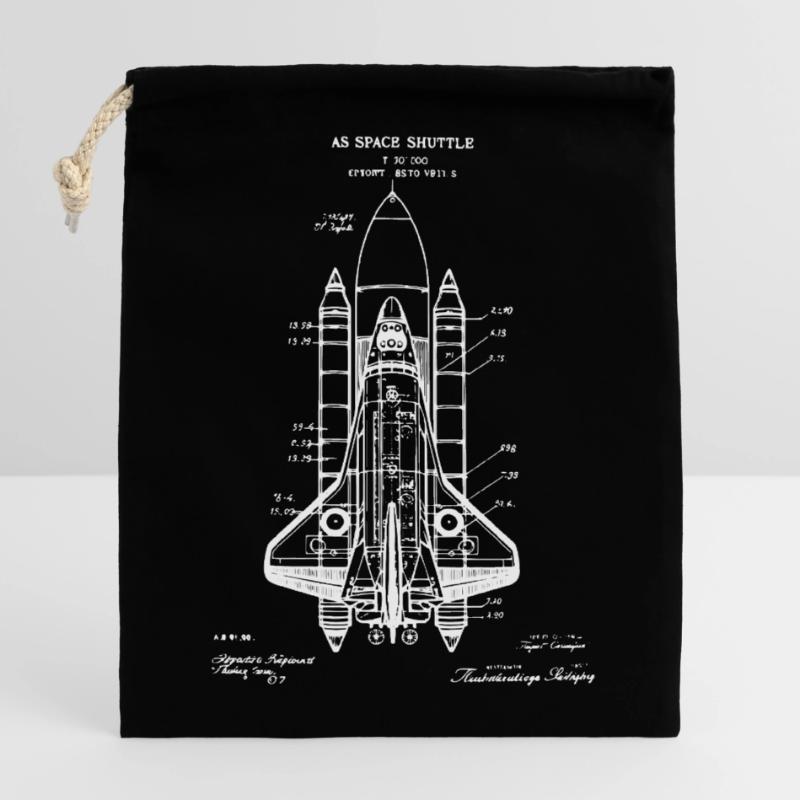 Plan de la navette spatiale Sac cadeau en coton avec cordon (14 x 20 cm)