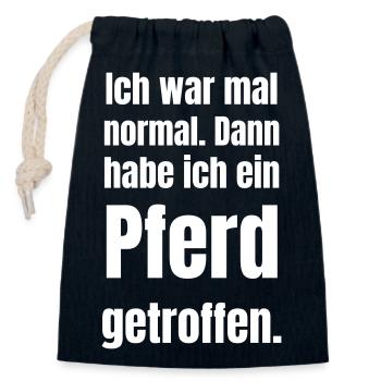Normality hit by horse - Closable cotton gift bag (14x20cm) - navy - Front