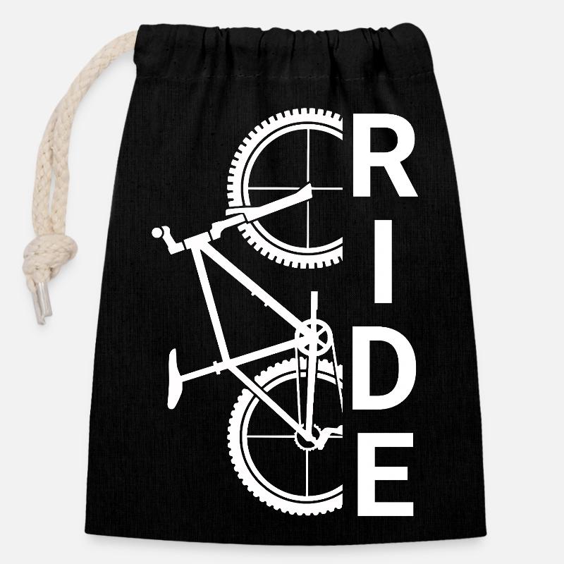 Ride Bike - Closable cotton gift bag (14x20cm) - black