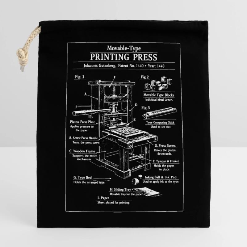 Plan d’impression classique Sac cadeau en coton avec cordon (14 x 20 cm)