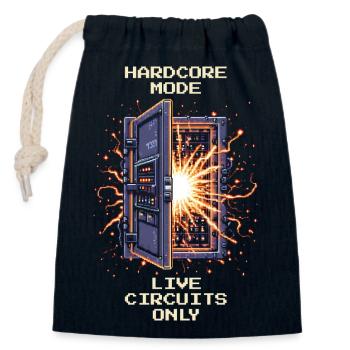 Hardcore: Only Under Tension | Electrician - Closable cotton gift bag (14x20cm) - navy - Front